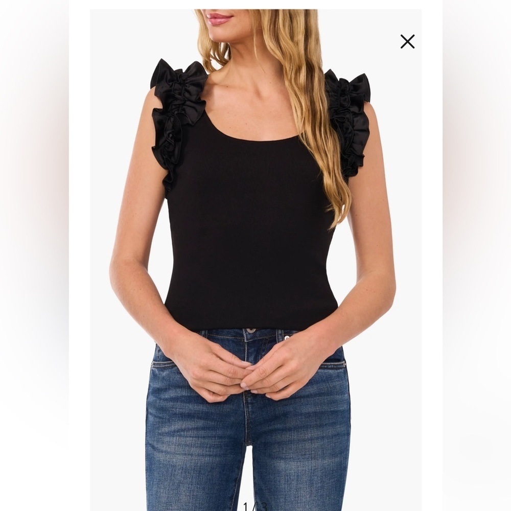 Cece Ruffle Ridge Tank nwot - Picture 1 of 5